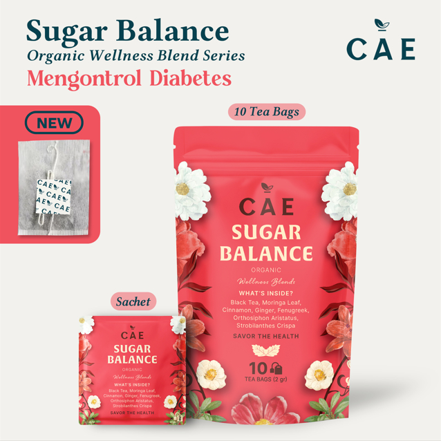 

SUGAR BALANCE | Herbal Tea Blend Black Tea Keji Beling Moringa Leaves Kumis Kucing Fenugreek Cinnamon Ginger Premium