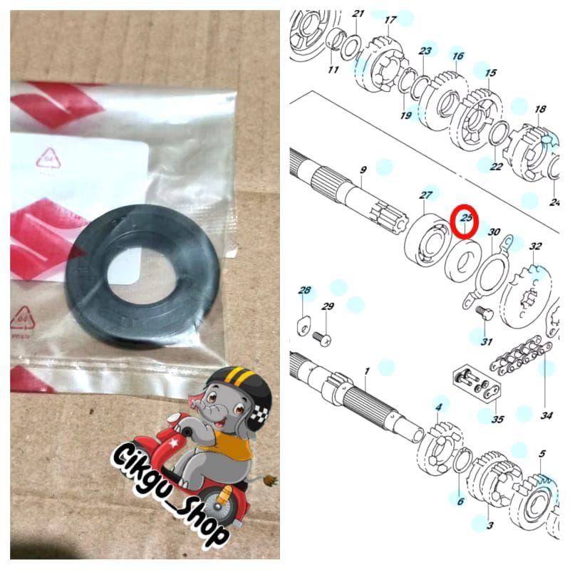 Seal, Sil as gear depan Suzuki satria Fu Fi injeksi  GSX R GSX S Bandit 150 original SGP 100%~ 24399