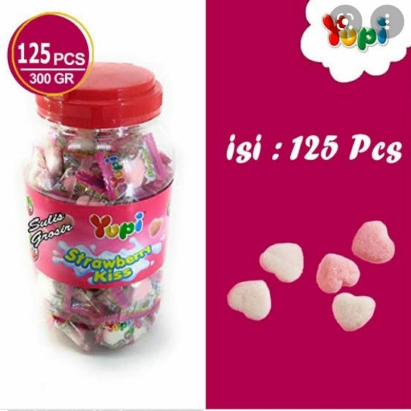 

KARTONAN PROMO Yupi Strawberry Kiss 300 gr Isi 6 Toples ED Nov 2026