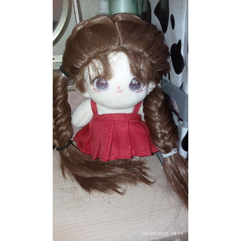 cotton doll boneka cewek rambut panjang with skeleton 20cm