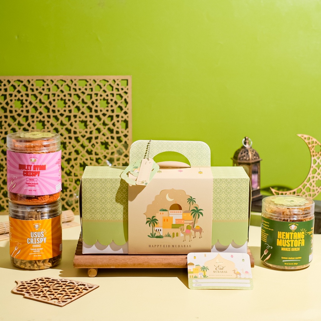 

HAMPERS KULIT AYAM LEBARAN RAMADHAN (KULIT AYAM CRISPY PEDAS, KENTANG MUSTOFA MANIS GURIH, USUS CRISPY ORIGINAL)
