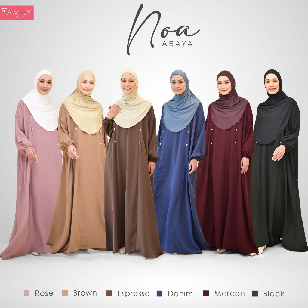 NOA ABAYA ORI AMILY HIJAB GAMIS SYARI JUMBO DRESS BUSUI WUDHU FRIENDLY BAJU MUSLIMAH DAILY MODERN FA