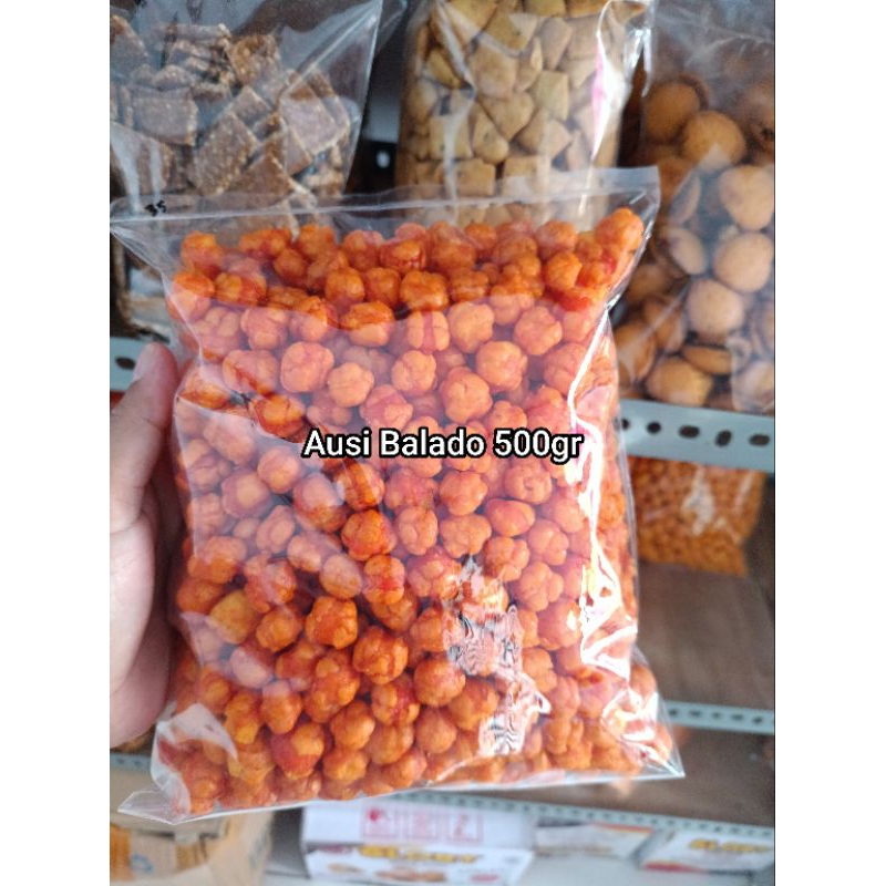 

Cemilan Jagung Australia/Ausi balado Kemasan 500gram/snack Murah Kendari