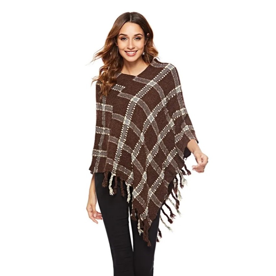 Wool knit poncho cape sweater // outer rajut wol cape