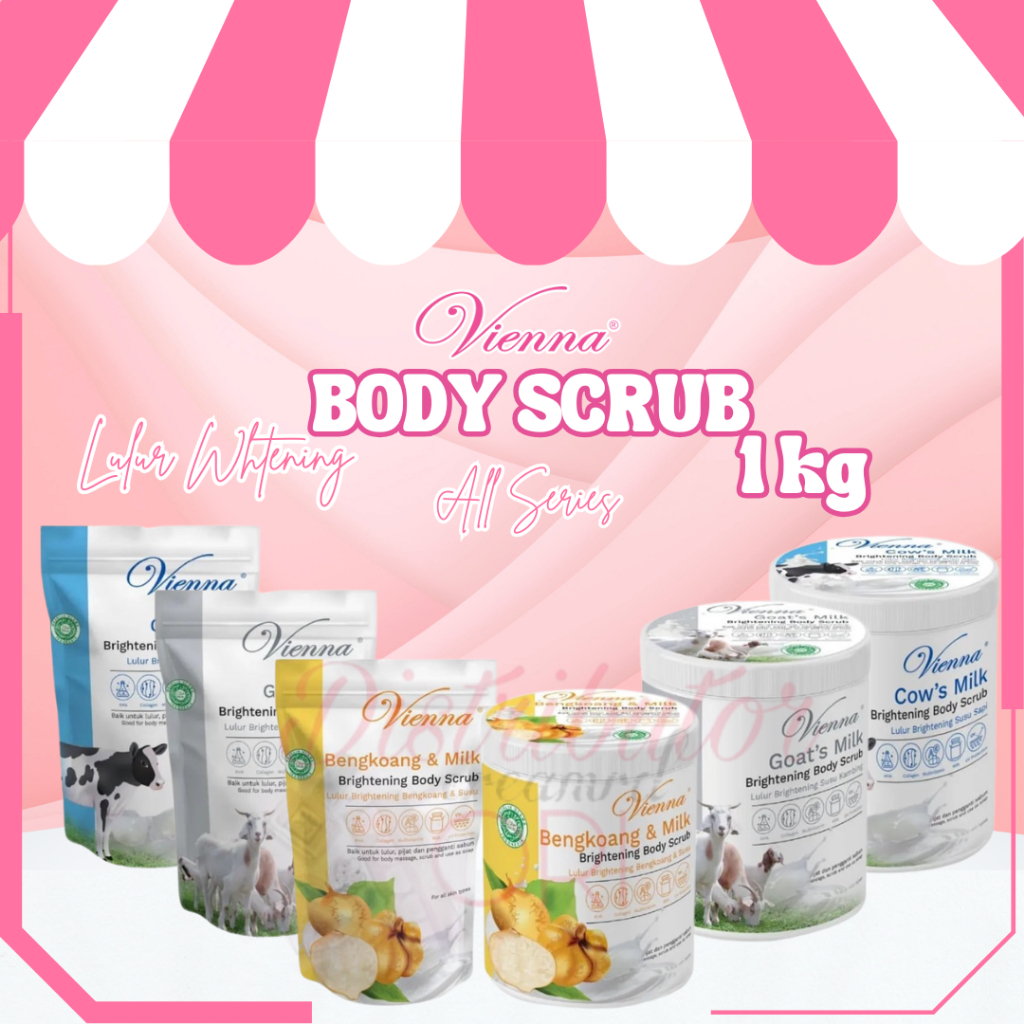 VIENNA LULUR WHITENING BODY SCRUB POT 1000ML BPOM ORIGINAL - VIENNA LULUR WHITENING 1KG