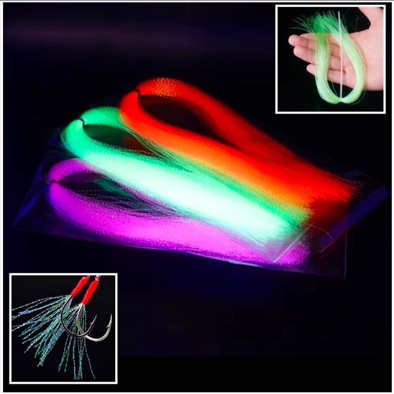 Bulu mutiara kilat umpan pancing assist hook bulu kotrek bulu umpan sabiki umpan bulu mutiara kenzi 