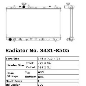 Radiator Suzuki X'over SX4 Matic AP Thn 2007-2009  3431-8505C  17700-80JA0