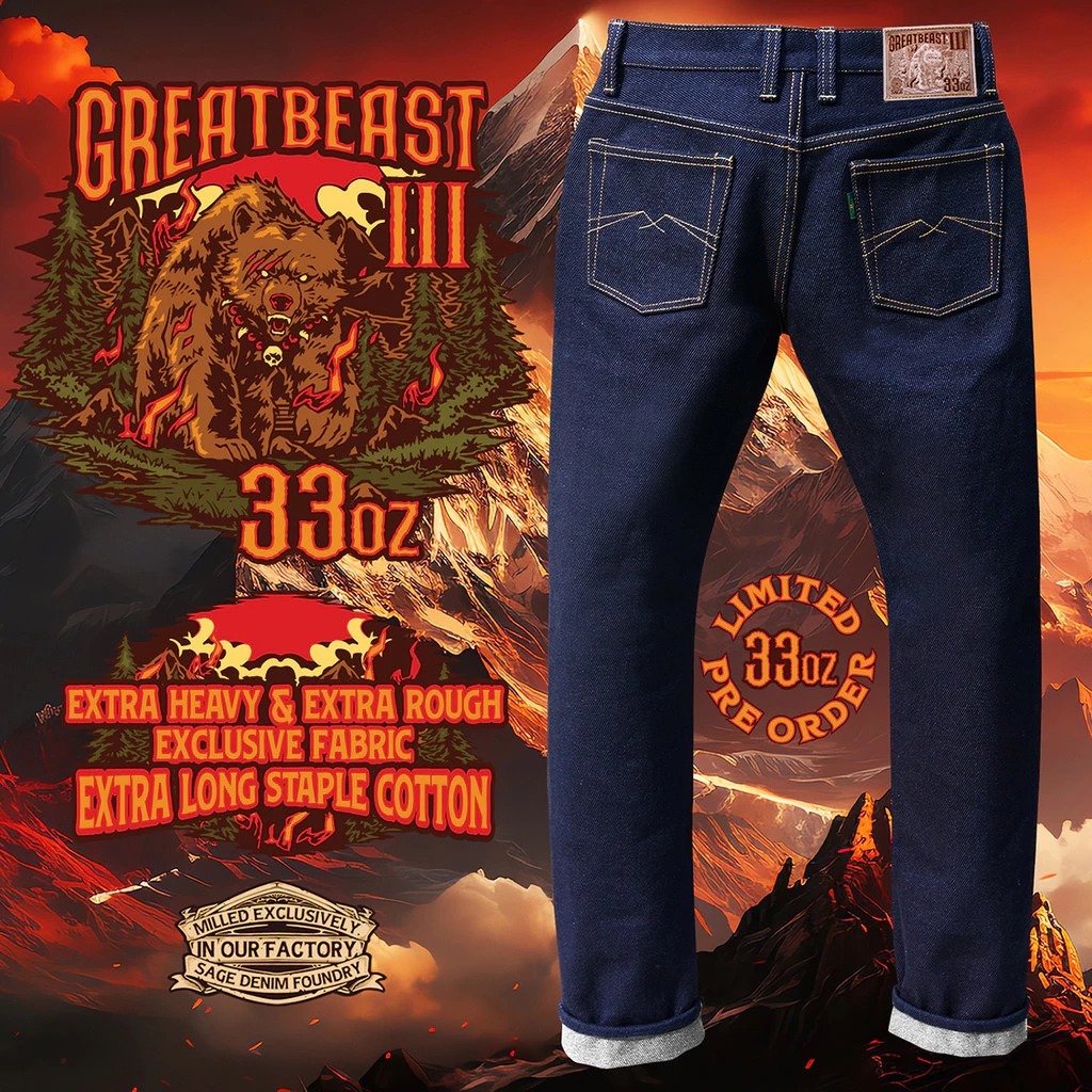 THE GREATBEAST III 33OZ Unsanforized Deep Indigo