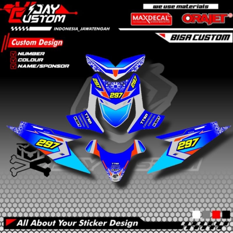 Decal Striping Stiker Sticker Full Body Motor Honda Beat Karbu Carbu Body Buta Standar Tebal Glosy D