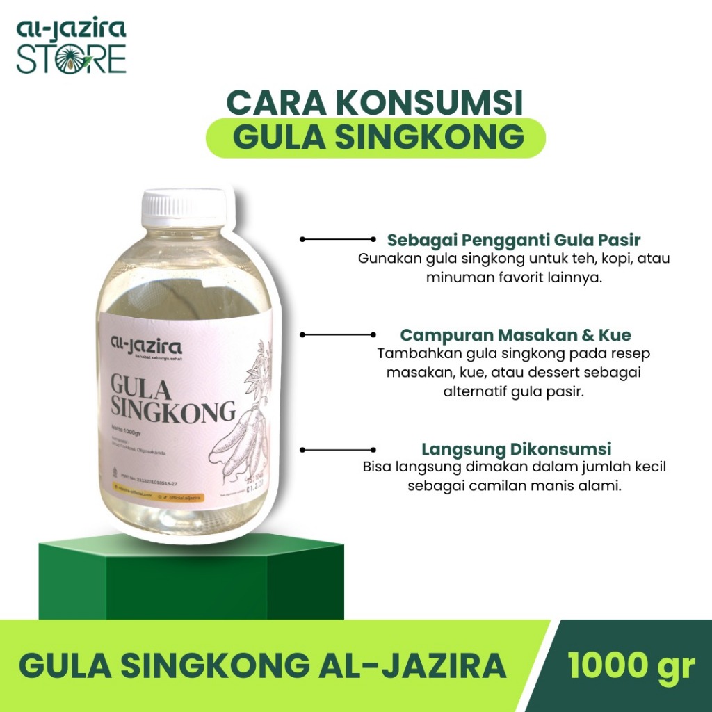 

LAKU Gula Cair Singkong Al-Jazira 1KG Rendah Kalori Bebas Gluten Aman Diabetes Gula Diet Gulakong
