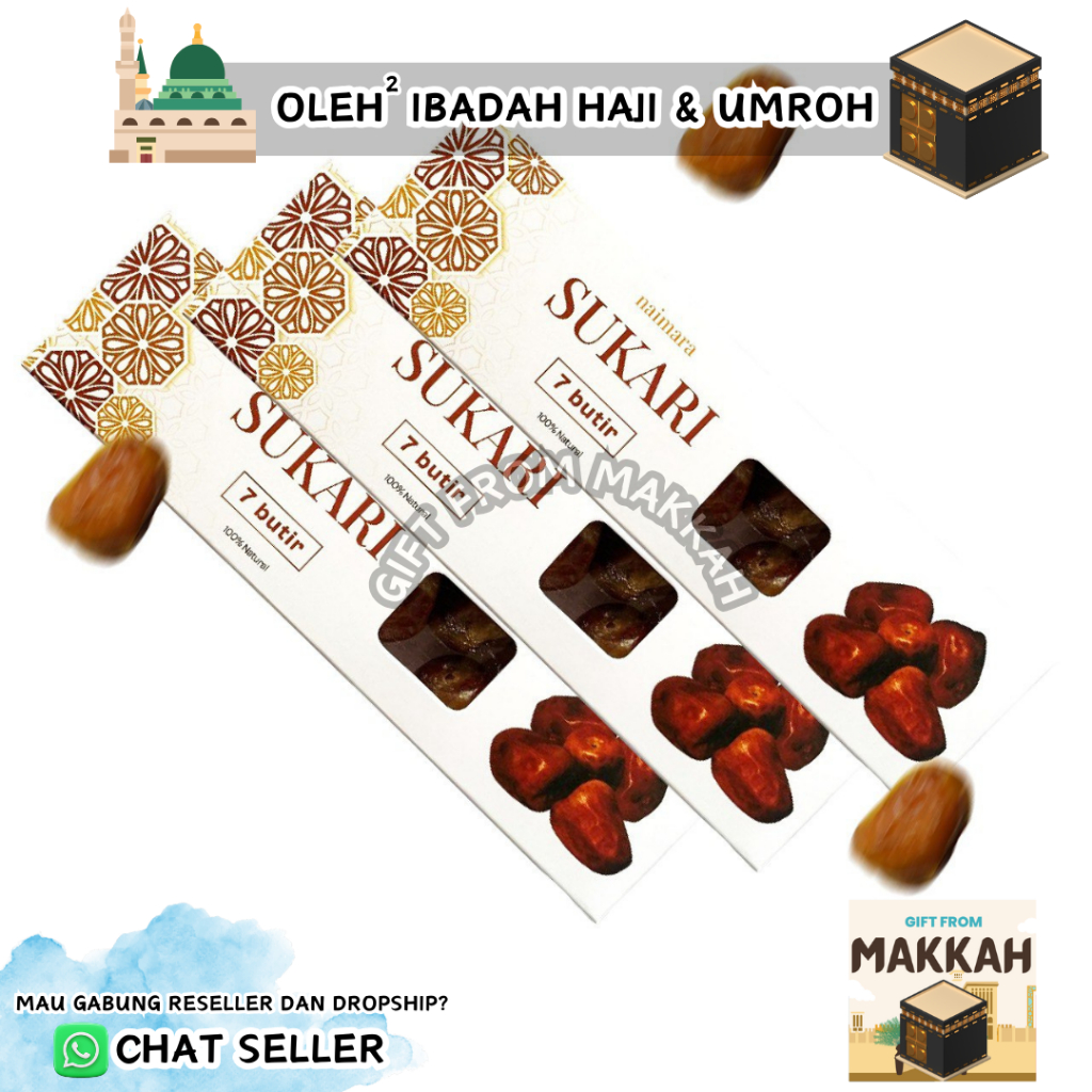 

Oleh Oleh Ibadah Haji Dan Umroh Kurma Sukari Premium 7 Pcs - Manis, Lembut, dan Kaya Manfaat!