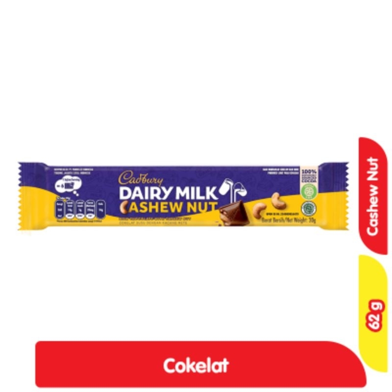 

Cadbury Dairy Milk Cokelat Batang 62 g All variana