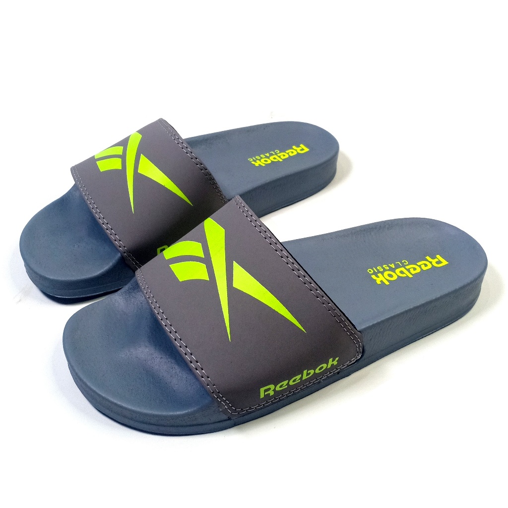 Sandal Selop Casual Reeb0k sendal slop pria wanita tipe slip on Abu list Hijau stabilo