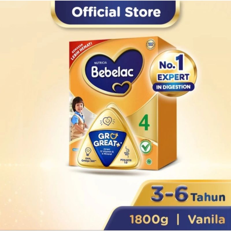 

Bebelac 4 Susu Pertumbuhan Anak 3-6 Tahun - 1800 gr / Vanila