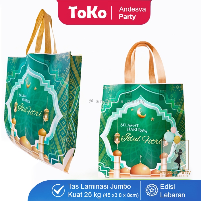 

Goodie bag lebaran laminasi elegant / kantong Idul Fitri Lebaran Ramadhan JUMBO