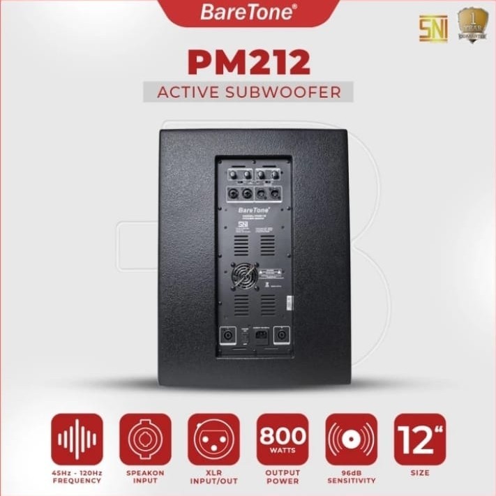 SPEAKER BARETONE SUBWOFER AKTIF PM212 / PM 212 – ORIGINAL GARANSI
