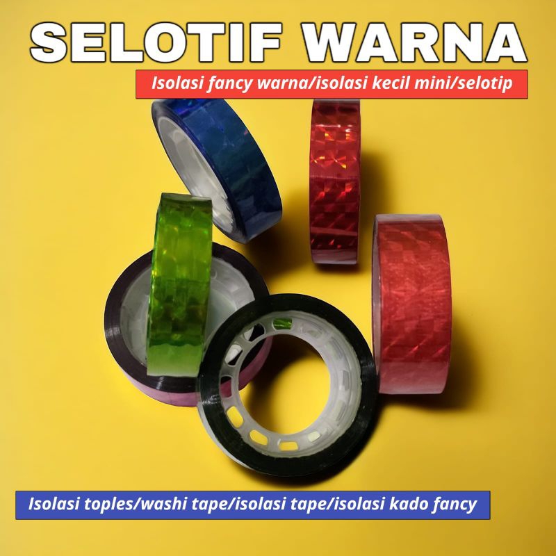 

Selotif Hologram / Solasi Fancy Warna / Solasi Kecil Mini / Metalized Tape /Washi Tape
