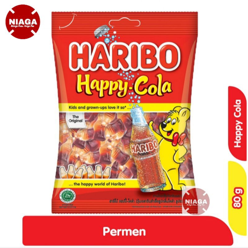 

Haribo Happy-Cola Permen Jeli Rasa Cola 80gr