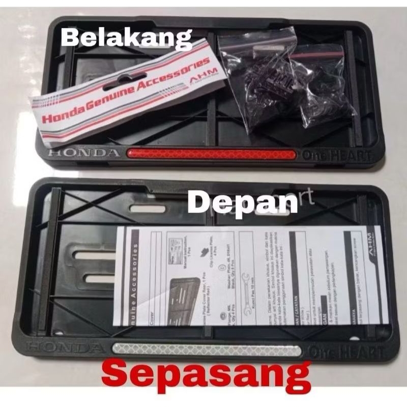 Caver tempat plat nomor motor SATU SET Original Honda AHM