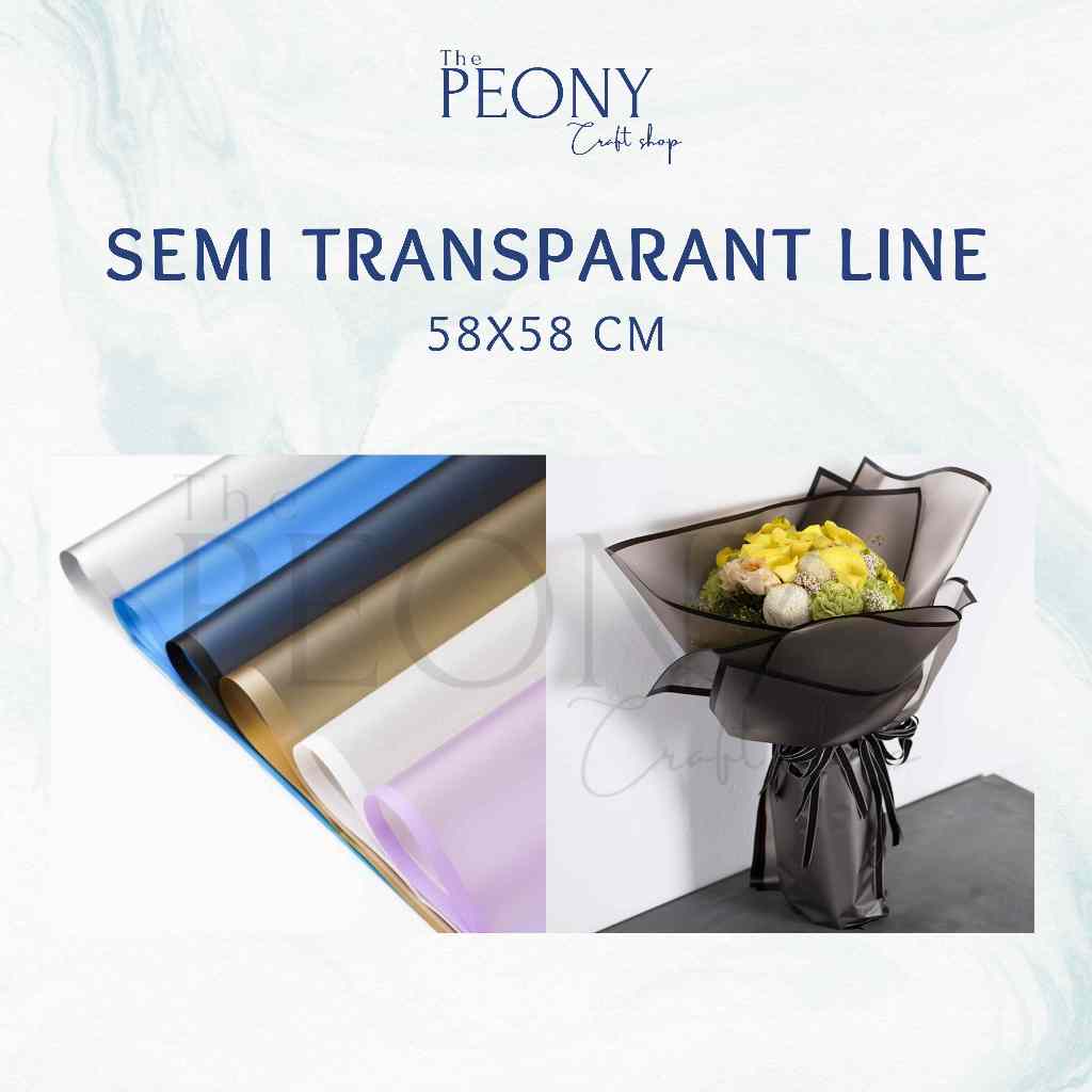 

The Peony Craft - Semi Transparant Line Cellophane / Wrapping Bouquet / Kertas Buket