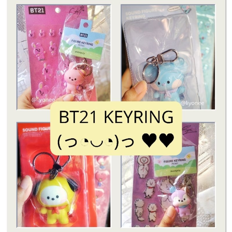 (UNSEALED READY STOCK) Official BT21 Keyring (Koya & Chimmy) & Blind Box Taehyung Bar V Bar