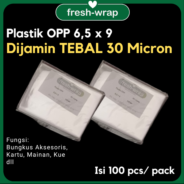Plastik OPP TEBAL 6.5x9 30 micron (0,5) Tanpa Seal Lem Bungkus ID Card