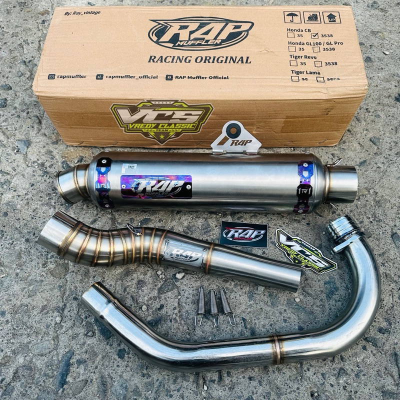 knalpot kenalpot RAP RACING STAINLES pnp CB GL MP TIGER nalpot RAP MUFLER ORIGINAL MODEL RACING
