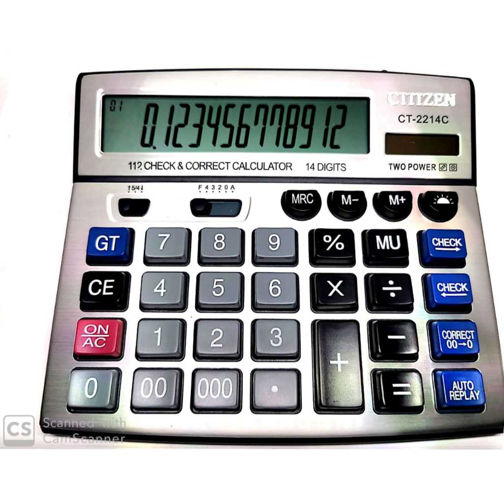 

(1 Pcs) Calculator 14 Digit CT-2214C / Kalkulator 14 Digit CT-2214C Check & Correct