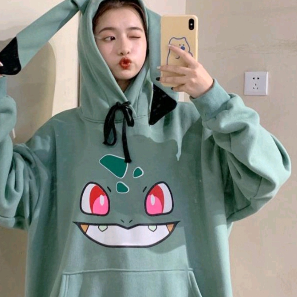 Serbuuuu PIMON CUTE SWEATER HOODIE OVERSIZE WANITA KOREAN STYLE