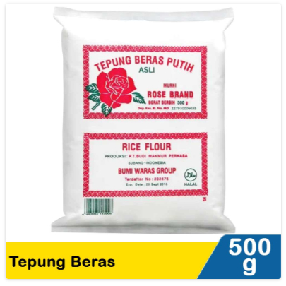 

rose tepung beras 500g rose brand gula halus 500g