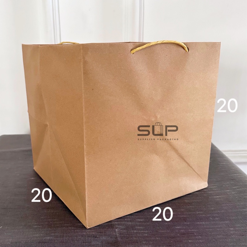 

PAPER BAG 20x20 BOX KOTAK KUE HAMPERS KOREAN CAKE TUMPENG MINI TEBAL PREMIUM