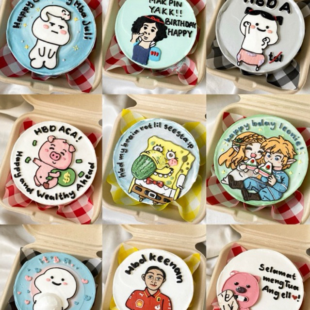 

[BISA SAMEDAY] Korean Bento Cake - Lunchbox Cake DESIGN BEBAS BISA REQUEST - Korean Mini Cake - Birthday Cake