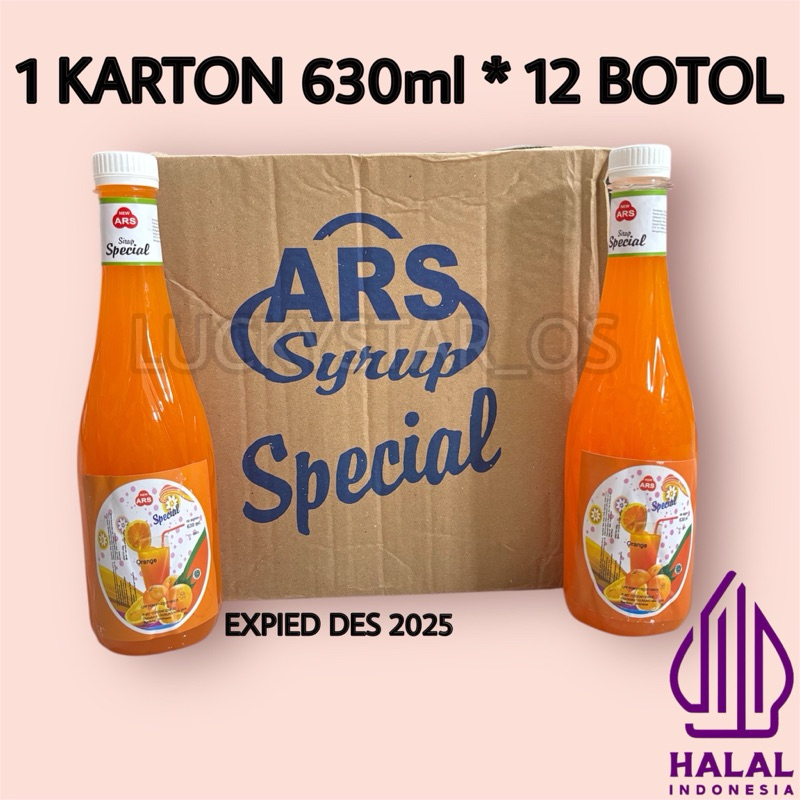 

1 KARTON SIRUP ARS SPESIAL ORANGE / JERUK 630ml X 12BOTOL COCOK UNTUK LEBARAN