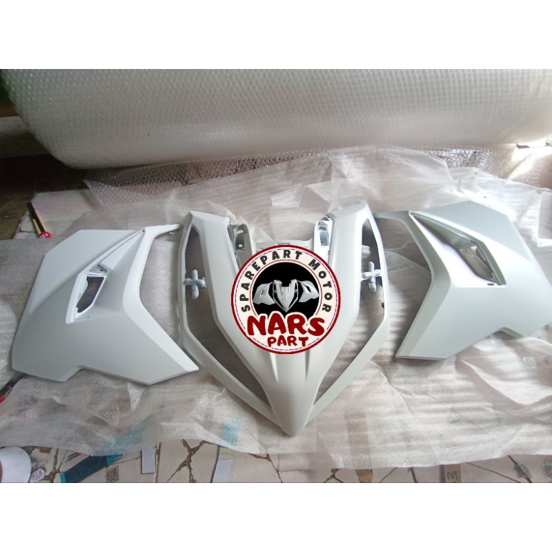 Cover Bodi Body Set Depan Tameng Lampu Vario 125 2023 2024 New K2V Putih Doff dop dop