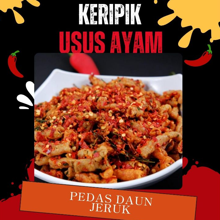 

1 Kg Keripik Usus Ayam Varian Rasa Pedas Daun Jeruk