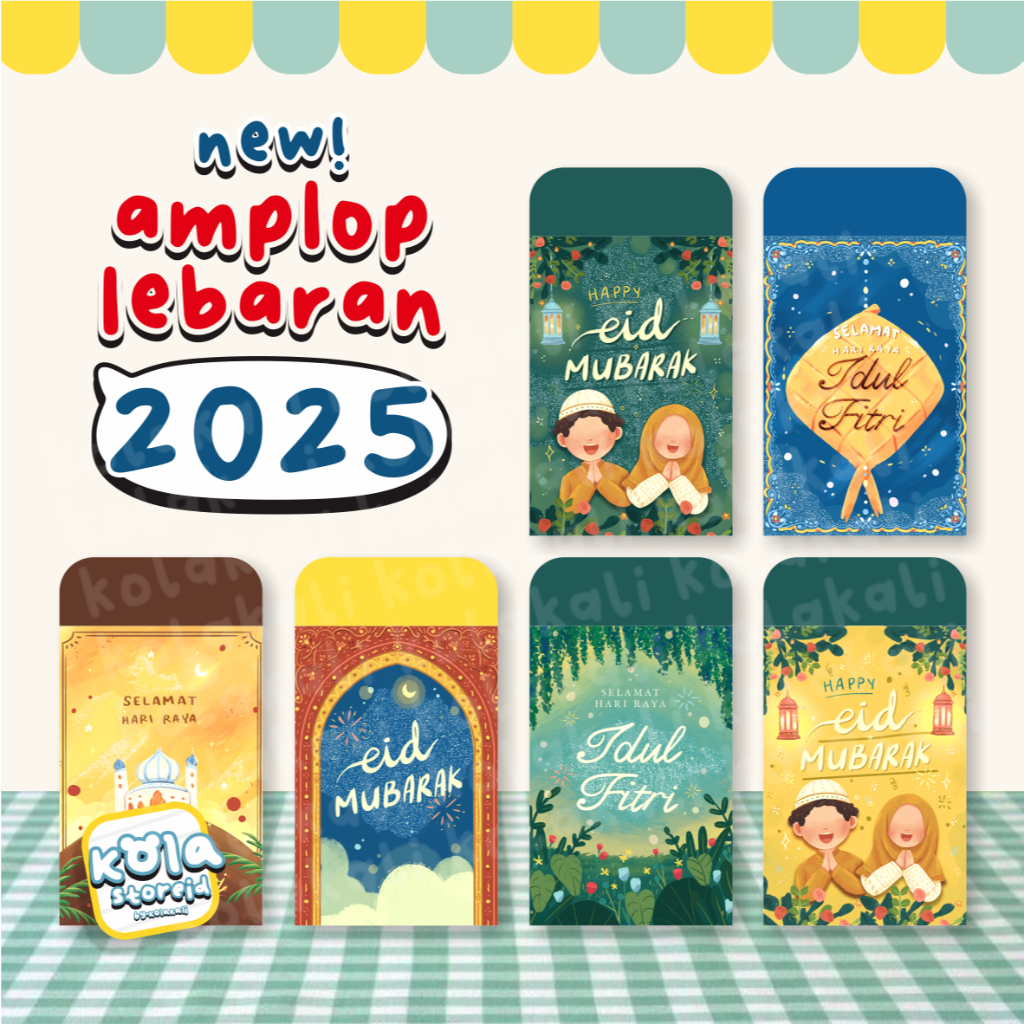 

AMPLOP LEBARAN MURAH 2025 (7 PCS) | BAHAN ARTPAPER 100 GSM | DESAIN TERBARU | DESAIN LUCU| AMPLOP IDUL FITRI ECER | KOLAKALI