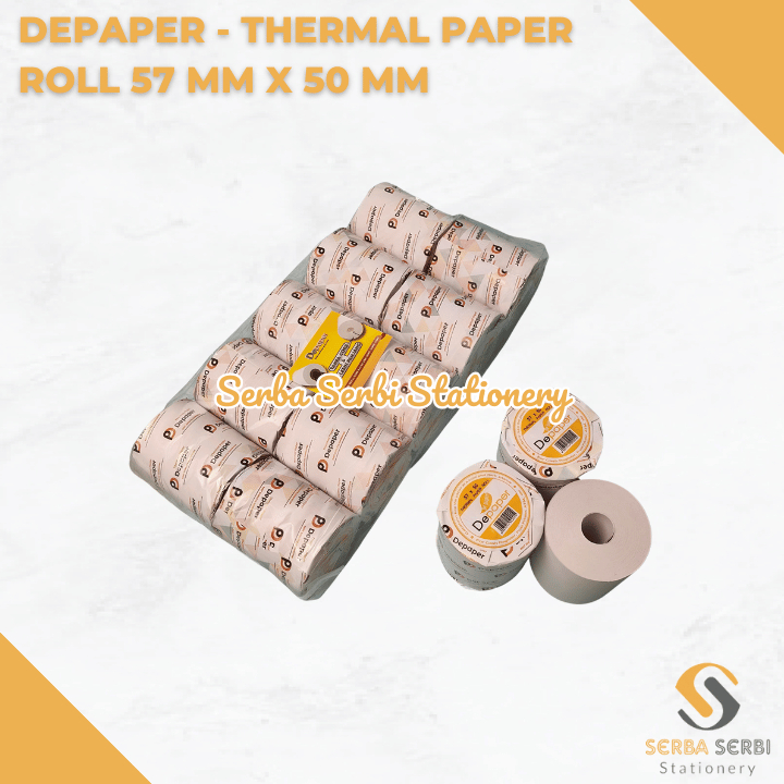 

GROSIR (1 PAK ISI 10 BIJI) DEPAPER - THERMAL PAPER ROLL / TELSTRUK / KERTAS STRUK KASIR 57 MM X 50 MM / 57X50 MM / 58 MM X 50 MM / 58X50 MM