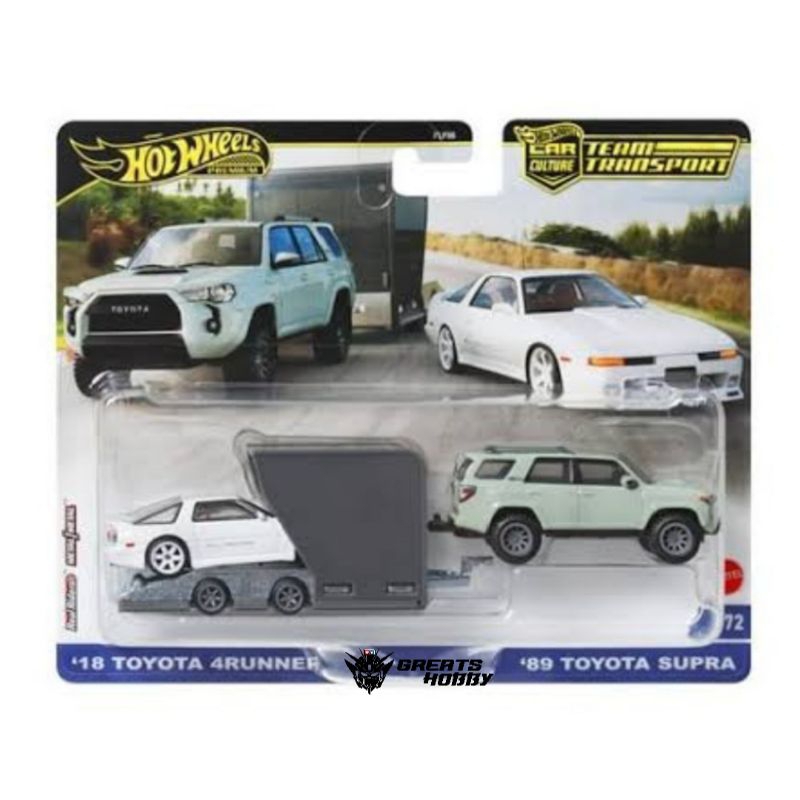 Hotwheels Team transpot 18 Toyota 4Runner & 89 Toyota supra. Car culture.
