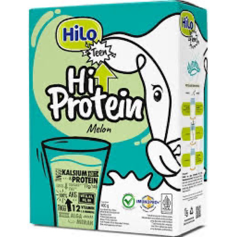 

Hilo Teen Hi Protein 500gr rasa Coklat, Original & Melon