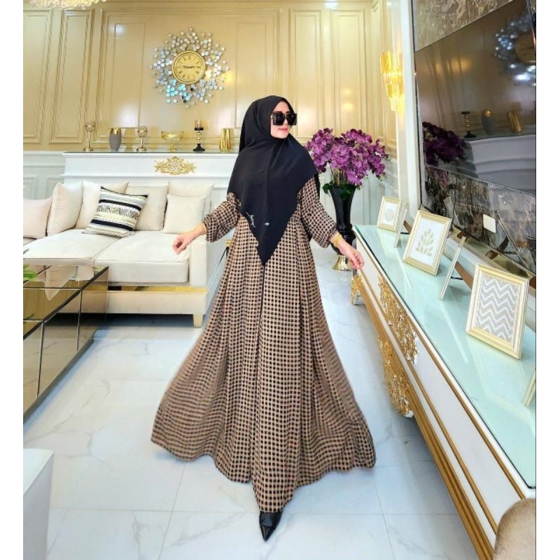 AYUMI SYAR'I SQUARE BUSUI FRIENDLY GAMIS SYAR'I + KHIMAR SOFTPED GAMIS LEBARAN GAMIS PESTA GAMIS CAN
