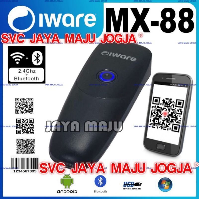 IWARE  MX-88 - BLUETOOTH USB WIRELESS - 2D 1D  ||  BARCODE SCANNER HANDHELD - CMOS IMAGER  ||  MX88 