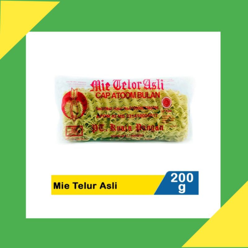 

MIE ATOM BULAN / Mie Telur Asli cap atom bulan 200 gr