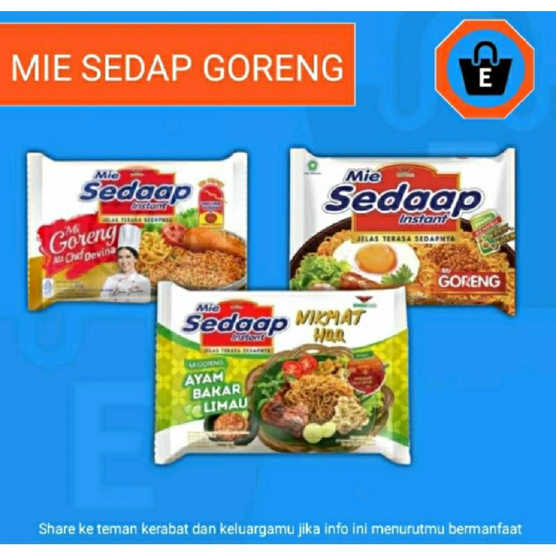 

Paket 10pcs mie sedaap goreng (Packing kardus)