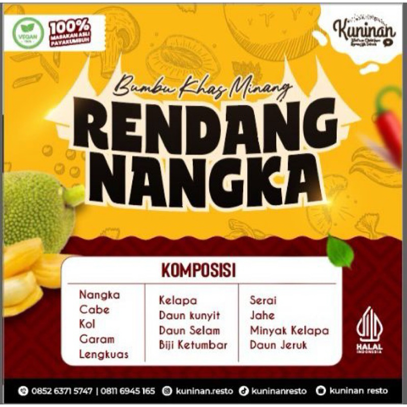 

Rendang Nangka Vegan 100% (Non Bawang)