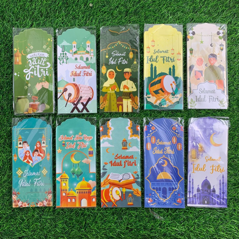 

Amplop Lebaran Panjang 16,5cm x 8,5cm / Amplop Hari Raya Idul Fitri / Angpao Amplop THR - 8 Amplop
