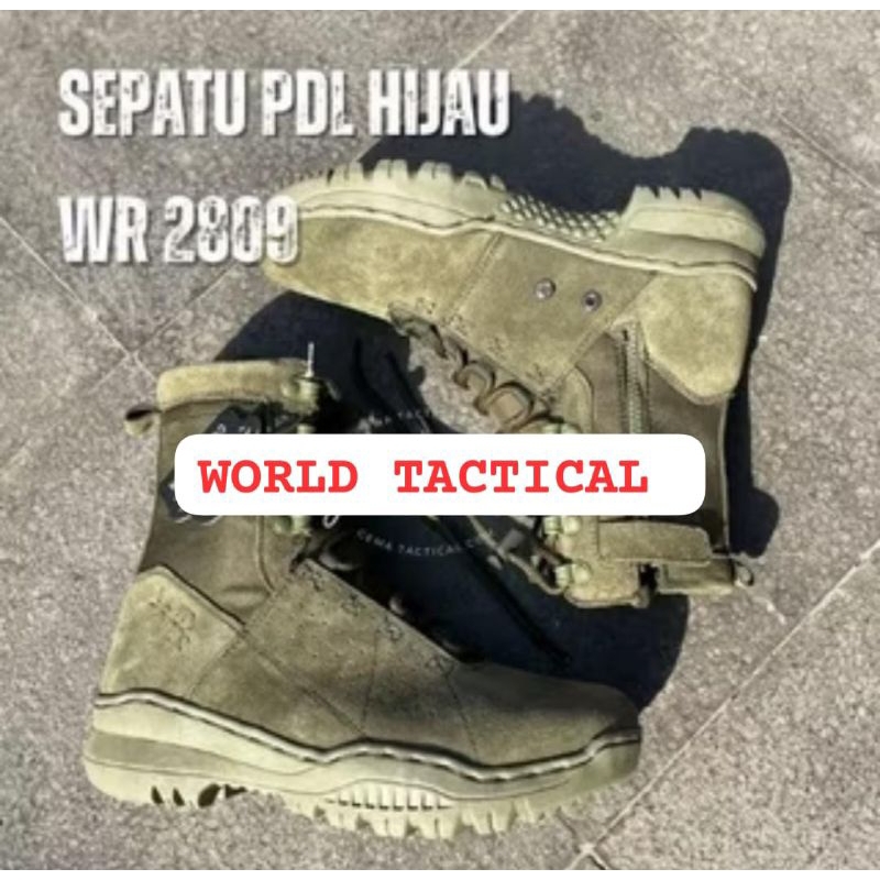 Sepatu PDL Hijau Tactical / sepatu PDL 2809 Best Quality premium / sepatu PDL Hijau WR Green Army