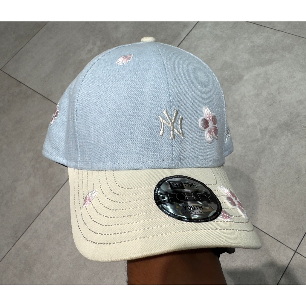 Topi Anak New Era 9Forty Kids Sakura Floral New York Yankees Blue/Stone Cap 100% Original Resmi
