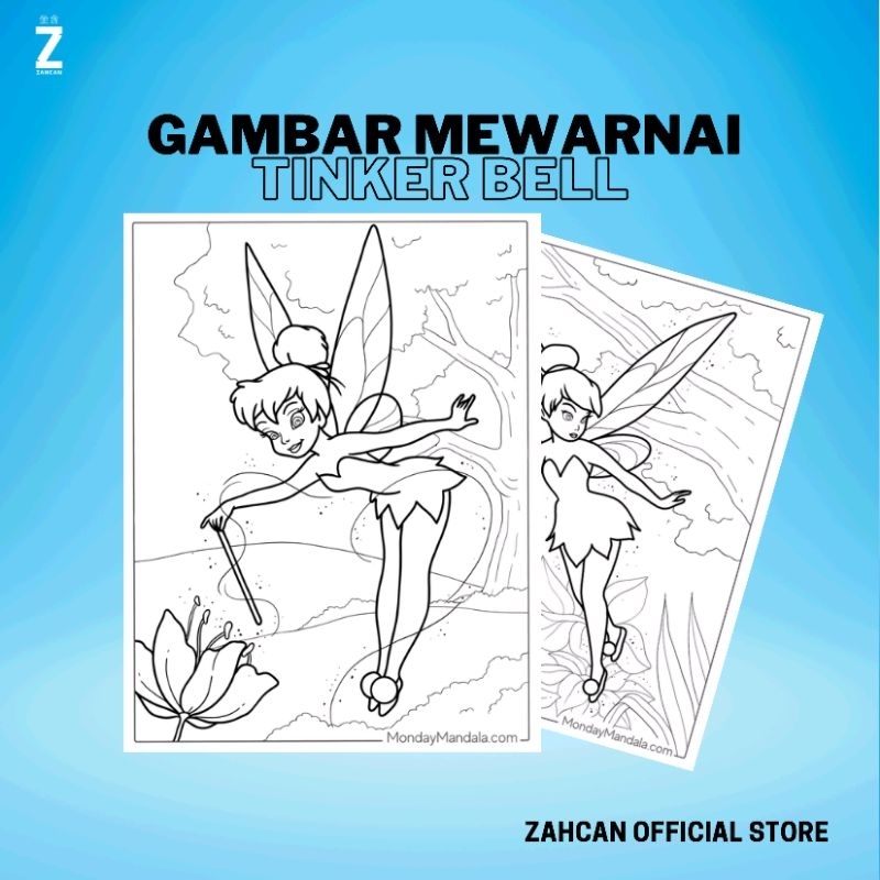 

Kertas Gambar Mewarnai A4 [ Tinkerbell ]