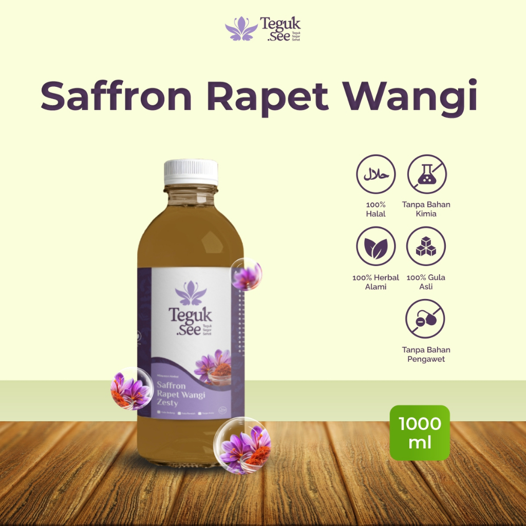 

Jamu Herbal Telat Haid 1000 ml Saffron Wangi Zesty by Tegusee Pelancar Haid Datang Bulan Terlambat