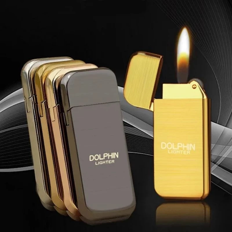 Korek api kecil, tipis & simple dolphin isi ulang gas